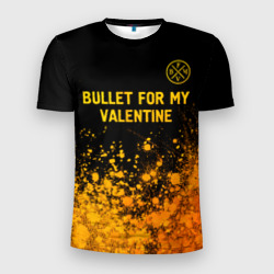 Мужская футболка 3D Slim Bullet For My Valentine - gold gradient: символ сверху