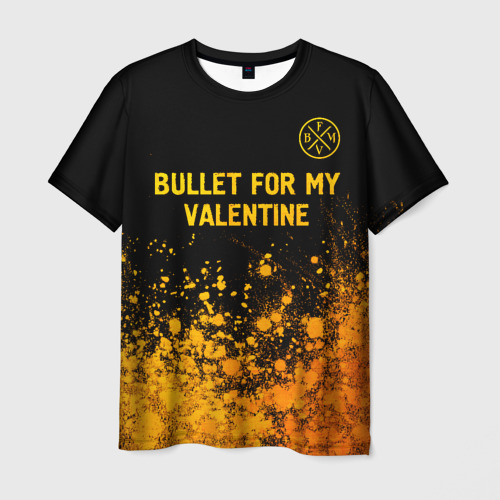 Мужская футболка 3D Bullet For My Valentine - gold gradient: символ сверху, цвет 3D печать