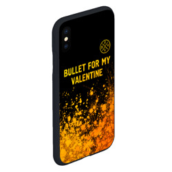 Чехол для iPhone XS Max матовый Bullet For My Valentine - gold gradient: символ сверху - фото 2