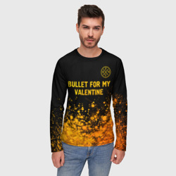 Мужской лонгслив 3D Bullet For My Valentine - gold gradient: символ сверху - фото 2