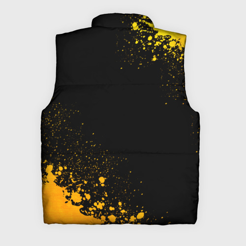 Мужской жилет утепленный 3D с принтом Garbage - gold gradient: надпись, символ, вид сзади #1