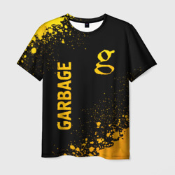 Мужская футболка 3D Garbage - gold gradient: надпись, символ