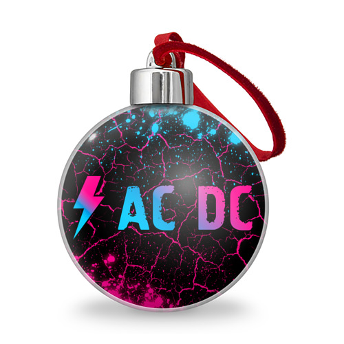 Ёлочный шар AC DC - neon gradient: надпись и символ