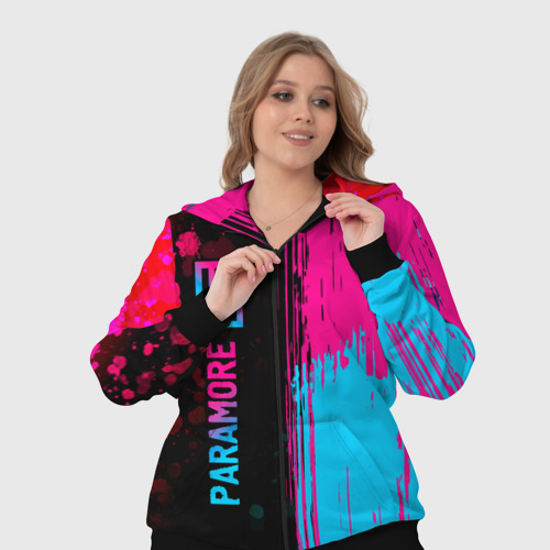 Женский костюм 3D Paramore - neon gradient: по-вертикали, цвет черный - фото 7