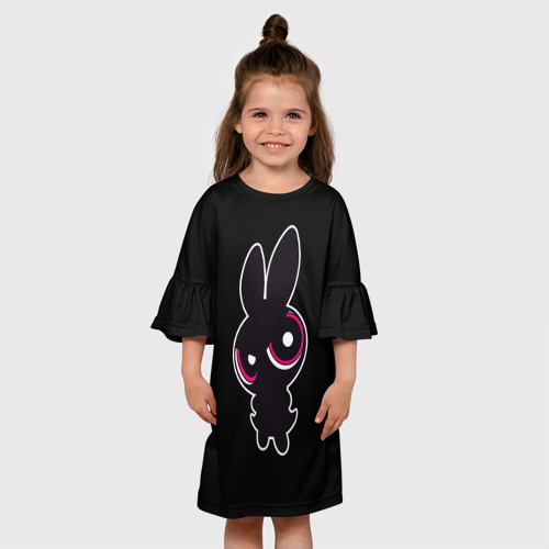 Детское платье 3D с принтом Злая зайка, вид сбоку #3