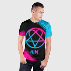 Мужская футболка 3D Slim HIM - neon gradient - фото 2