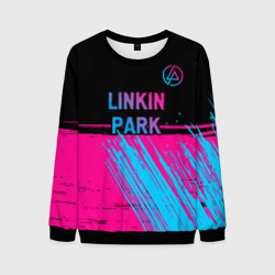 Мужской свитшот 3D Linkin Park - neon gradient: символ сверху