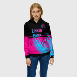 Женская толстовка 3D Linkin Park - neon gradient: символ сверху - фото 2