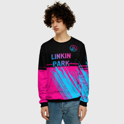 Мужской свитшот 3D Linkin Park - neon gradient: символ сверху - фото 2