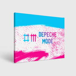 Холст прямоугольный Depeche Mode neon gradient style: надпись и символ