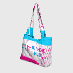 Пляжная сумка 3D Depeche Mode neon gradient style: надпись и символ - фото 2