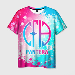 Мужская футболка 3D Pantera neon gradient style