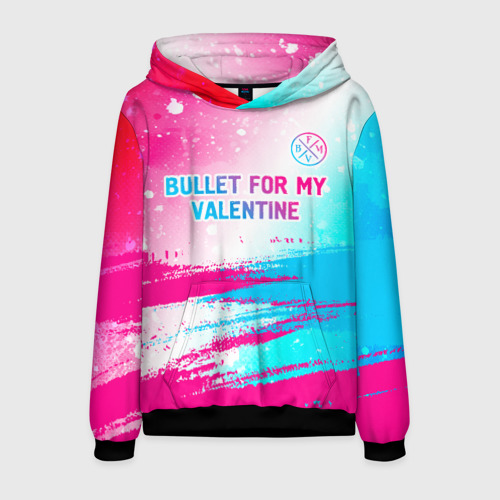 Мужская толстовка 3D Bullet For My Valentine neon gradient style: символ сверху, цвет черный