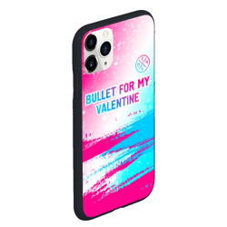 Чехол для iPhone 11 Pro Max матовый Bullet For My Valentine neon gradient style: символ сверху - фото 2