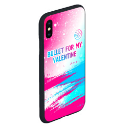 Чехол для iPhone XS Max матовый Bullet For My Valentine neon gradient style: символ сверху - фото 2