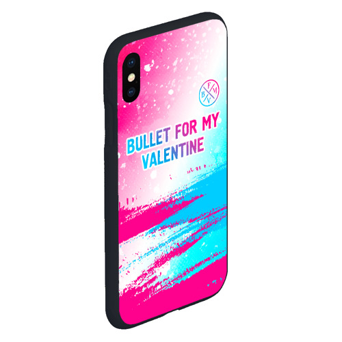 Чехол для iPhone XS Max матовый Bullet For My Valentine neon gradient style: символ сверху - фото 3