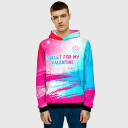 Мужская толстовка 3D Bullet For My Valentine neon gradient style: символ сверху - фото 2