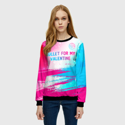 Женский свитшот 3D Bullet For My Valentine neon gradient style: символ сверху - фото 2