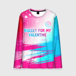 Мужской лонгслив 3D Bullet For My Valentine neon gradient style: символ сверху