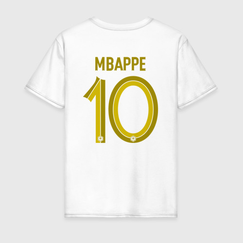 Мужская футболка из хлопка с принтом Килиан Мбаппе ЧМ 2022 сборная Франции, вид сзади №1