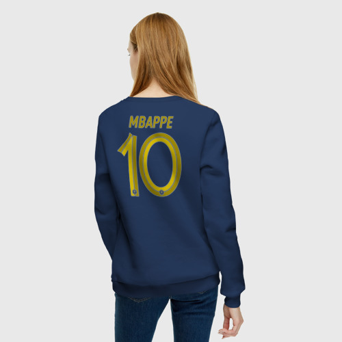 Женский свитшот хлопок с принтом Килиан Мбаппе ЧМ 2022 сборная Франции, вид сзади #2
