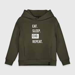 Детское худи Oversize хлопок Eat Sleep Exo Repeat