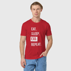 Мужская футболка хлопок Eat Sleep Exo Repeat - фото 2