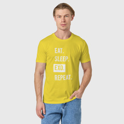 Мужская футболка хлопок Eat Sleep Exo Repeat - фото 2