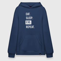 Худи SuperOversize хлопок Eat Sleep Exo Repeat