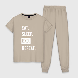 Женская пижама хлопок Eat Sleep Exo Repeat