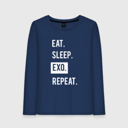 Женский лонгслив хлопок Eat Sleep Exo Repeat