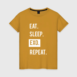 Eat Sleep Exo Repeat – Футболка из хлопка с принтом купить со скидкой в -20%
