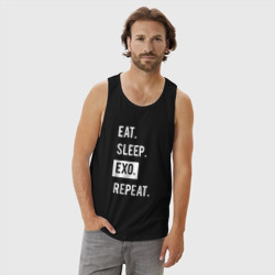 Мужская майка хлопок Eat Sleep Exo Repeat - фото 2