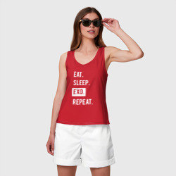 Женская майка хлопок Eat Sleep Exo Repeat - фото 2