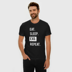 Мужская футболка хлопок Slim Eat Sleep Exo Repeat - фото 2