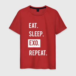 Мужская футболка хлопок Eat Sleep Exo Repeat