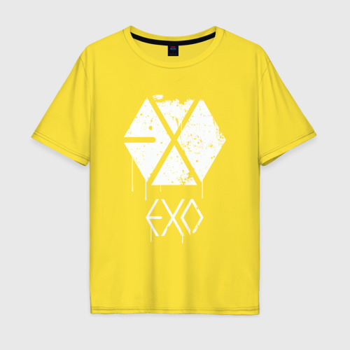 Мужская футболка хлопок Oversize Exo лого, цвет желтый