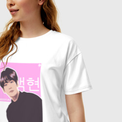 Женская футболка хлопок Oversize Baekhyun - фото 2
