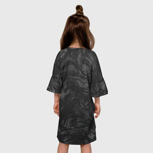 Детское платье 3D с принтом Dark texture, вид сзади #2