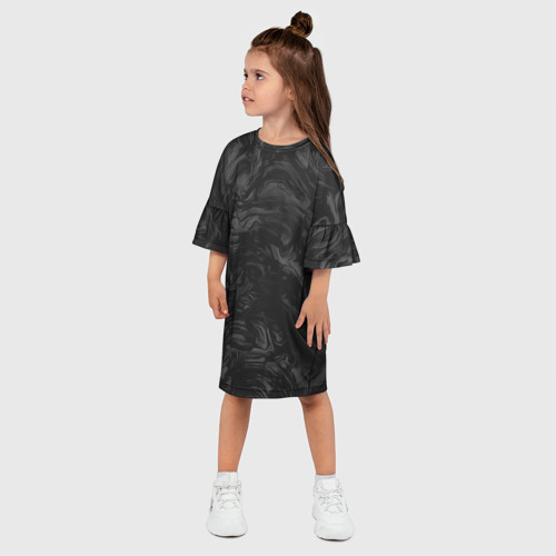 Детское платье 3D с принтом Dark texture, фото на моделе #1