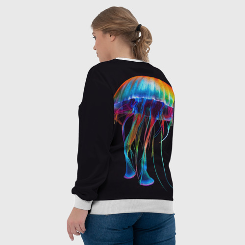 Женский свитшот 3D Яркая медуза на спине, цвет 3D печать - фото 7