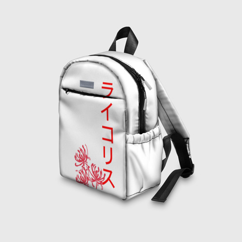 Детский рюкзак 3D с принтом Ликорис, иероглифы красные, вид сбоку #3