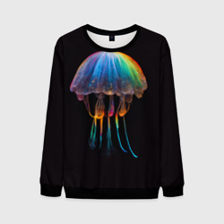 Мужской свитшот 3D Яркая медуза на глубине рисунок