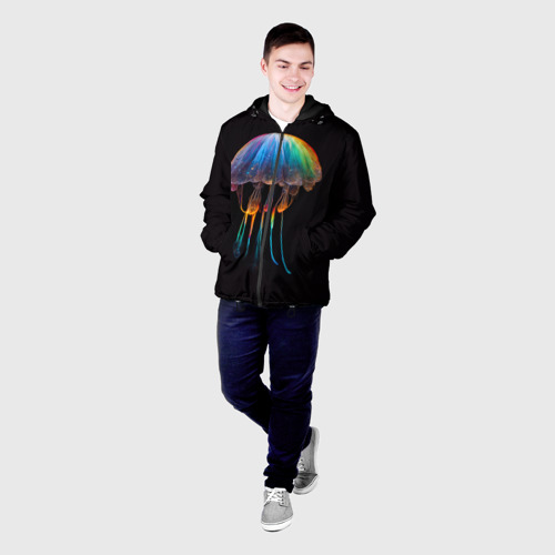 Мужская куртка 3D с принтом Яркая медуза на глубине рисунок, фото на моделе #1