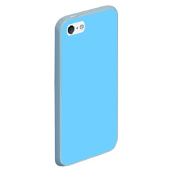 Чехол для iPhone 5/5S матовый Однотонный небесный голубой - фото 2