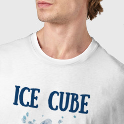 Футболка с принтом Ice Cube in ice cube для женщины, вид на модели спереди №4. Цвет основы: белый