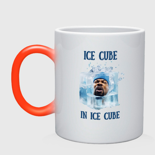 Кружка хамелеон Ice Cube in ice cube, цвет белый + красный