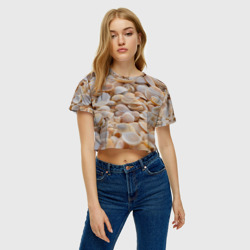 Женская футболка Crop-top 3D Ракушки крым - фото 2