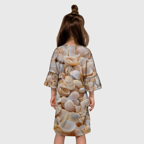 Детское платье 3D с принтом Ракушки крым, вид сзади #2
