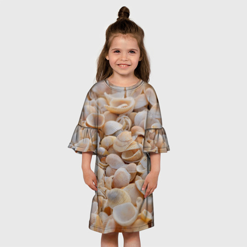 Детское платье 3D с принтом Ракушки крым, вид сбоку #3